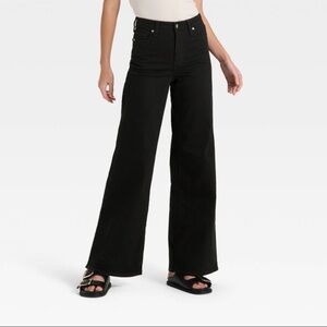 Women's High-Rise Wide Leg Jeans - Universal Thread™ Black Wash 12